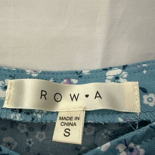 The Row  A Floral Button Front Blouse Cottagecore Size Small Light Blue NWOT