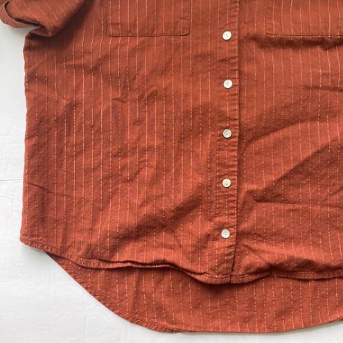 A New Day  shimmer thread button front camp blouse, size medium