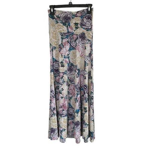 LuLaRoe women's XXS floral print stretchy long pull on maxi skirt pastel