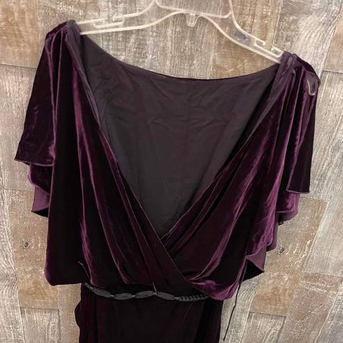 Jessica Simpson New  Open Back Purple Wine Velvet Dress