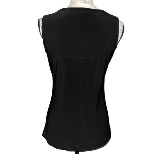 Carole Little  black drape dress tank top small