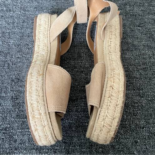 Steve Madden  Gabi Espadrille Platform Sandal Tan Suede Women’s Size 8.5