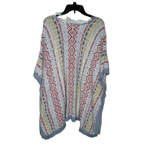 CAbi  Love Carol Women's Top Siesta Knit Poncho Boho Fringe Sweater Cardigan XS