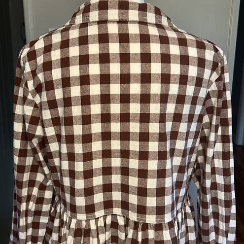 Tuckernuck  Pomander Place Saddle Brown Gingham Scarlett Button Down Blouse