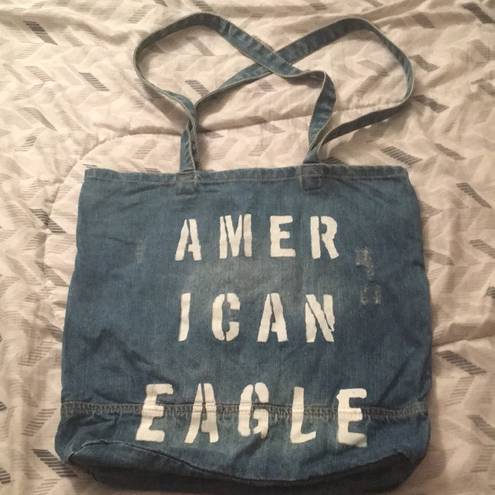 American Eagle outfitters denim blue Jean long strap bag