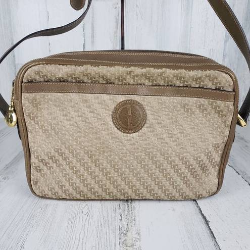 Gucci  Brown Canvas Jacquard & Leather Shoulder Bag Retro Print Camera Bag