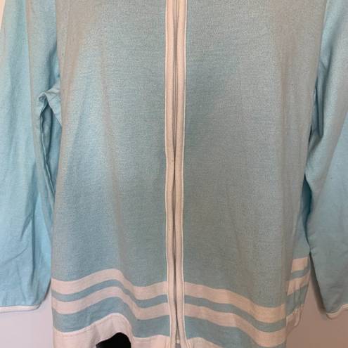 Cathy Daniels  Baby Blue Zipper Cardigan