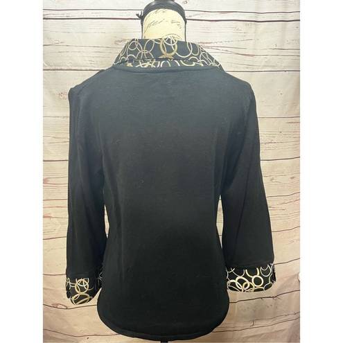 Dress Barn  large black sweater with attached blouse -2194