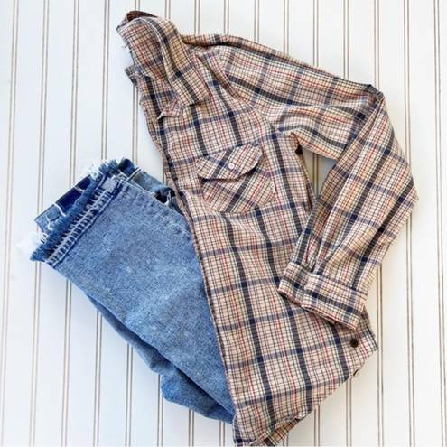 Roxy  Tan Plaid Button Shirt