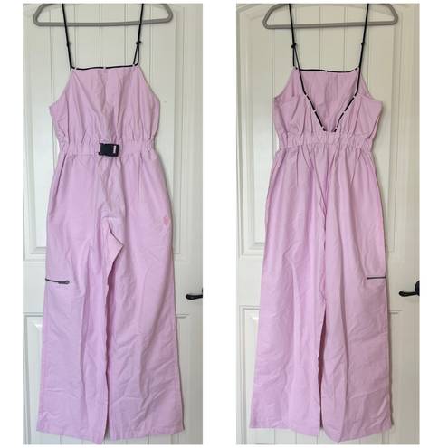 Free People Movement NWOT FP Movement Star Player Wide Leg Overall Jumpsuit  Ligh Pink Color Sz XS