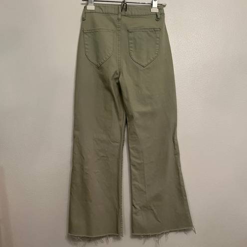 Macy's Green Flare High Waisted Jeans