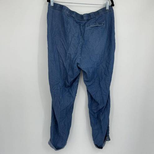 J.Jill  Denim Tencel Linen Cuffed Ankle Straight Leg Jean Pants Size 12