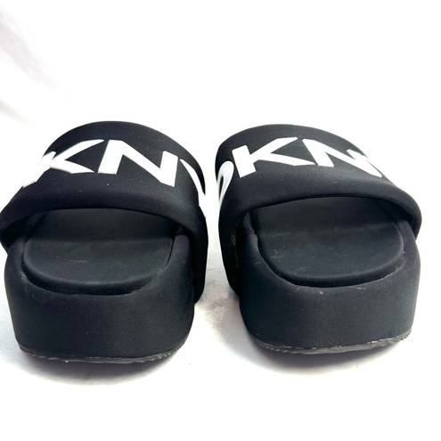 DKNY  Black Vasi Platform Slide Sandals Shoes Size 9.5