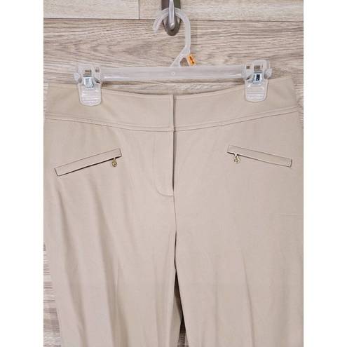 St. John  Sport Womens Size 8 Zipper Wide Leg Dress Pants Beige