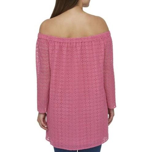 Tommy Hilfiger "" PEONY OFF-SHOULDER PEASANT BOHO EYELET TOP BLOUSE SIZE: 1X NWT