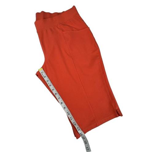 Krass&co D& Active Orange Capri Pants Pull On Pockets Stretch Knee Area Size 1XP