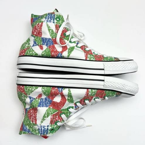 Converse  Chuck Taylor All Star High Top Sneakers 10 Women's Green Red Blue Shoes