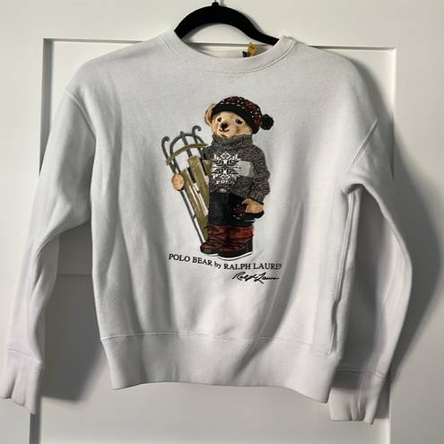 Polo Ralph Lauren -  Bear sled by Ralph Lauren RARE white crewneck