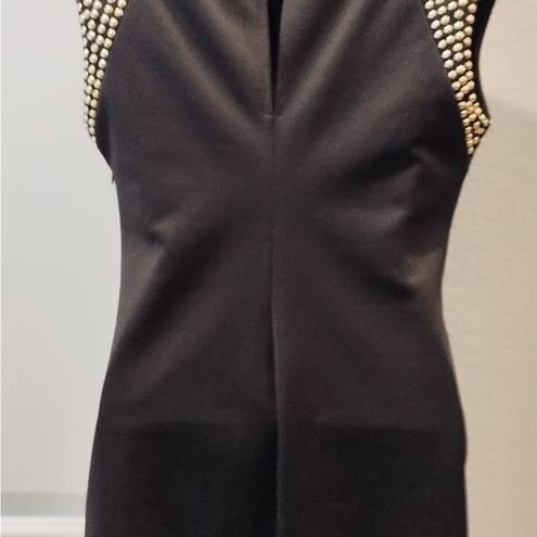 Marilyn Monroe  Black Back Zip Gold Studded Sheath Dress Size M