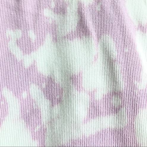 Kirra  Purple White Bleach Tie Dye Ribbed Tank Top M