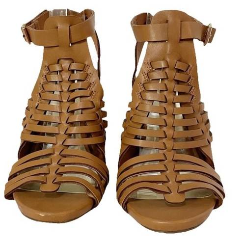 Big Buddha  Strappy Block Heel Gladiator Sandal, Faux Leather, Women’s Size 8.5