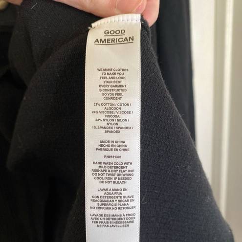 Good American NWT  Cardigan Sweater Size 3/4 L XL Ribbed Knit Black