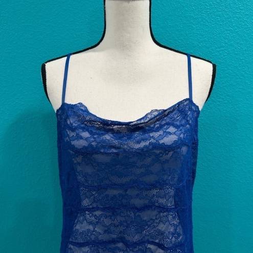 Natori Private luxuries by  dark blue lace cami tank dress in size xl