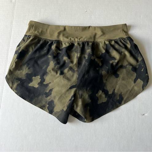 Second Skin camo athletic running shorts green size small