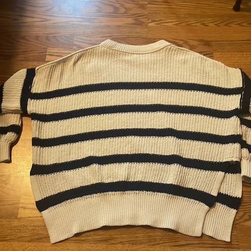 Aerie  Heavy Sweater, Small, Cream/Blue