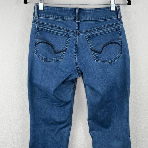 Lee  Riders Mid Rise Bootcut Jeans Dark Wash Embroidery Stretchy 6M 27 Waist