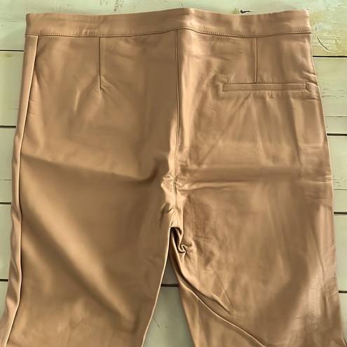 Kardashian Kollection Women Large Vegan Leather Kardashian Buttery Soft Pants Stretchy Side Camel 🐫