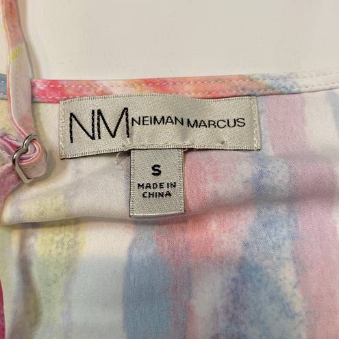 Neiman Marcus 42 VINTAGE  Watercolor Striped Silky Spaghetti strap Tank Small