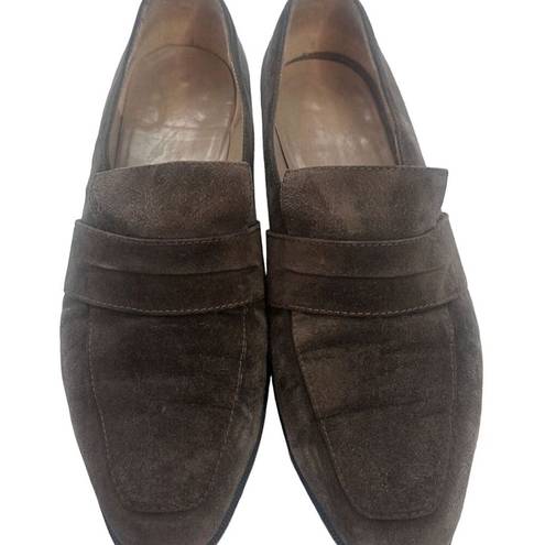 Salvatore Ferragamo  Women's Brown Suede Loafers Slip-On Shoes