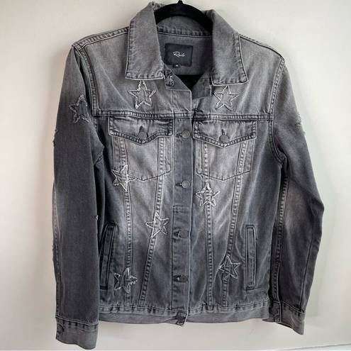 Rails  stars knox black faded oversized denim jacket size XS revolve