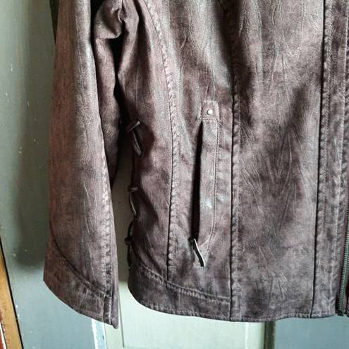 Krass&co Montana  pleather coat purplish brown