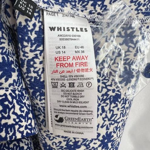 Daisy Whistles Twin  Print Blouse Blue Size US 14 New