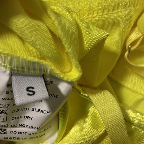 One Piece Fluorescent Yellow Neon Cami Bodysuit woman top  intimate New Sz small