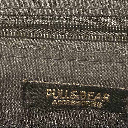 Pull & Bear  Black Front Clasp Patched Crossbody Bag