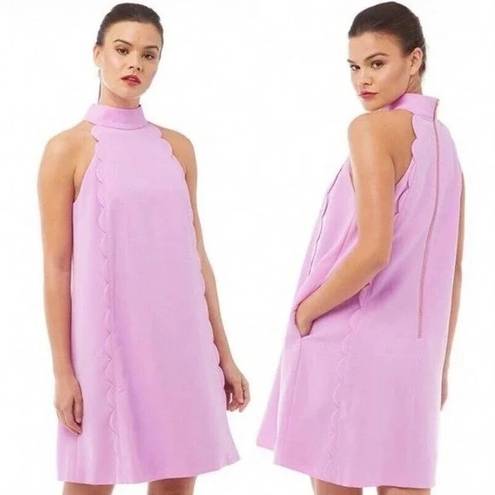 Ted Baker  London  Torriis Lilac‎ Scalloped Trim Halter Dress