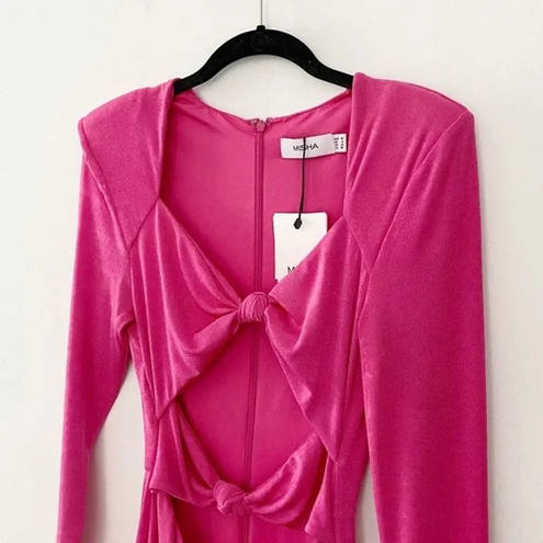 Misha Collection Gracie Cut Out Mini Dress in Bright Pink NWT Size 6 Retail $317