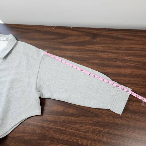 Good American  Fleece Cropped Shirt Jacket Shacket Grey Cotton Size 5/6 (2XL-3XL)