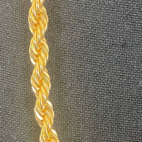 Twisted Napier Gold Tone  Rope Necklace