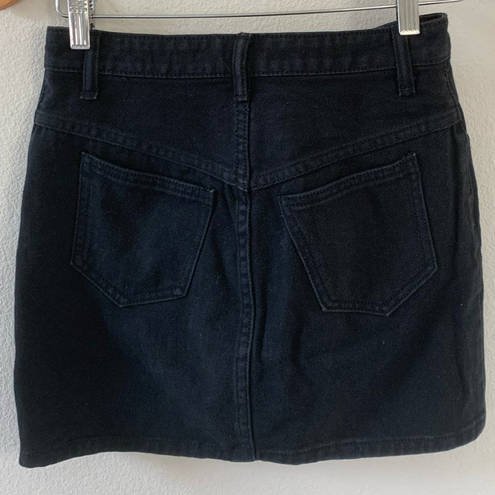 J. Galt  Brandy Melville Black‎ Button Down Denim Mini Skirt