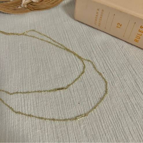 American Vintage Gold Bar “Leontine” Minimalist Gold Tone Chain Necklace Simple Classy Elegant Style