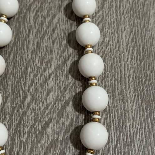 Monet Vintage  Lucite White Bead Necklace