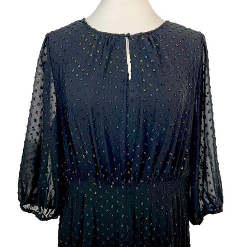 Parker Adyson  Rainbow Metallic Clip Dot Pleated  Fit & Flare A-Line Dress