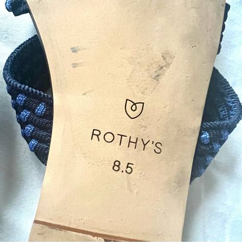 Rothy's  Triple Strap Woven Sandal Blue
Basket Weave Size 8.5