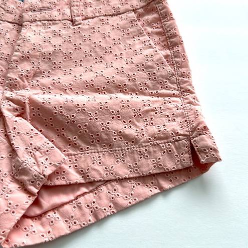 Old Navy  Pink Eyelit Mid Rise Shorts Sz 0