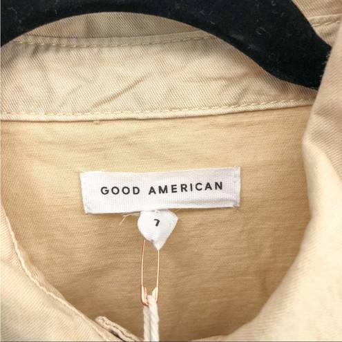 Good American  Cinched Utilitarian Jumpsuit Cream Size Small Long Sleeve NEW