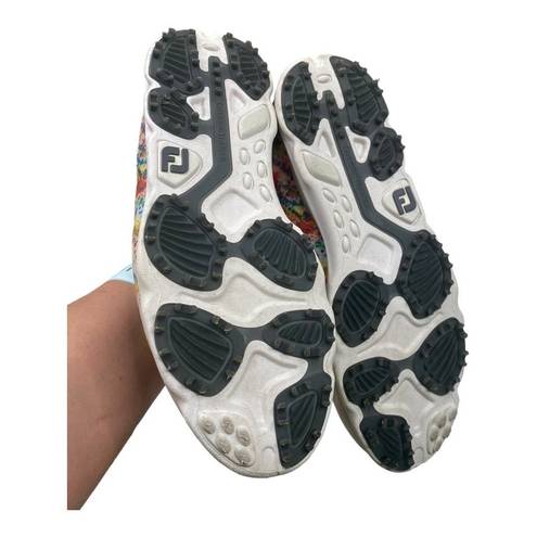 FootJoy  Empower Paint Splatter Rainbow Spikeless Golf Shoes White Size 6.5M